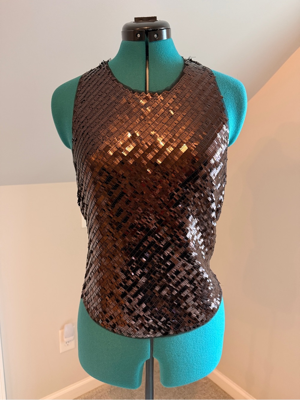 Free People Brown Sequin Tank